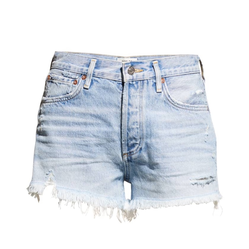 AGOLDE Parker Vintage Frayed-Hem Denim Shorts